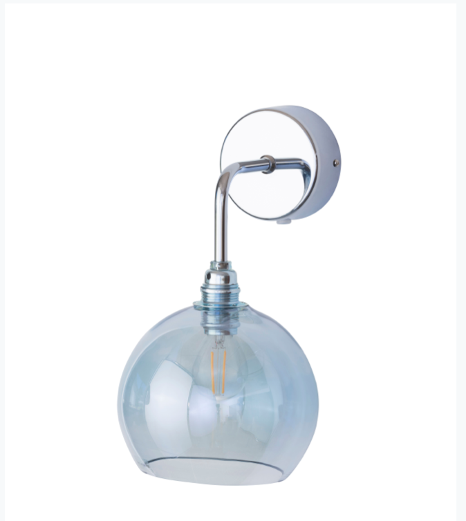 Rowan Glass Wall Light Silver Various Colours Ebb and Flow