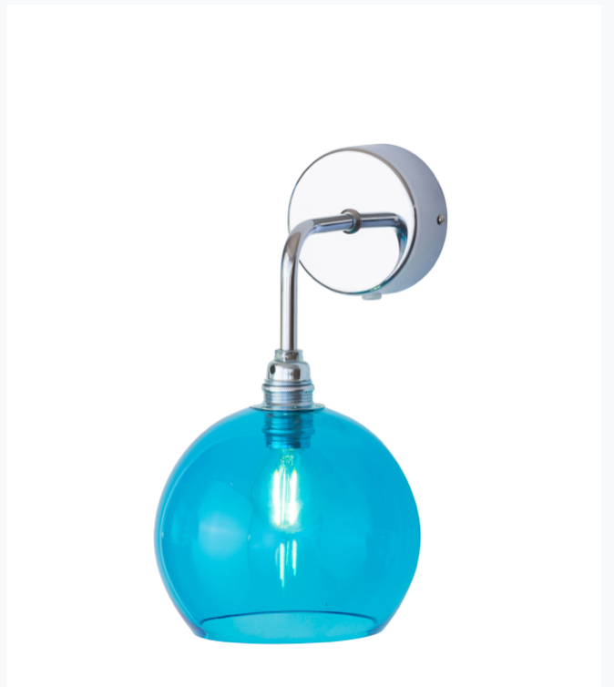 Rowan Glass Wall Light Silver Various Colours Ebb and Flow