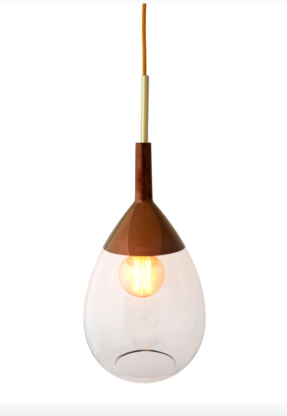 Lute Small Glass Pendant Light Gold Various Colours Ebb and Flow
