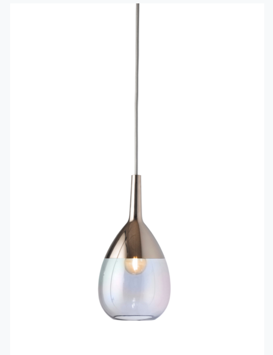 Lute XL Glass Pendant Light Silver Various Colours Ebb and Flow