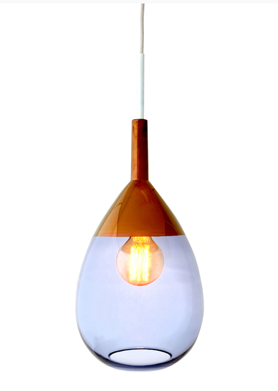 Lute Med Glass Pendant Light Silver Various Colours Ebb and Flow