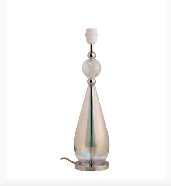 Smykke Lamp Base Silver, Crystal Ball Various Colours Ebb and Flow