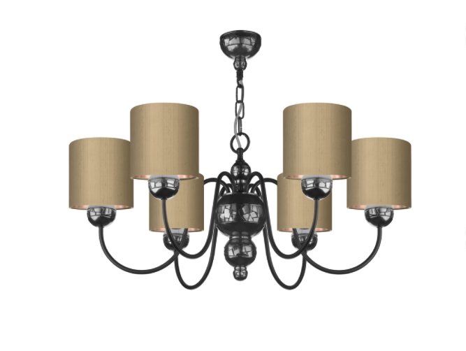 David Hunt Lighting Garbo 6 Light Pendant Pewter Bespoke