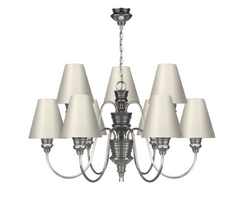 David Hunt Lighting Doreen 9 Light Chandelier Pewter Bespoke Shades