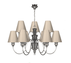 David Hunt Lighting Doreen 9 Light Chandelier Pewter Bespoke Shades