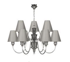 David Hunt Lighting Doreen 9 Light Chandelier Pewter Bespoke Shades