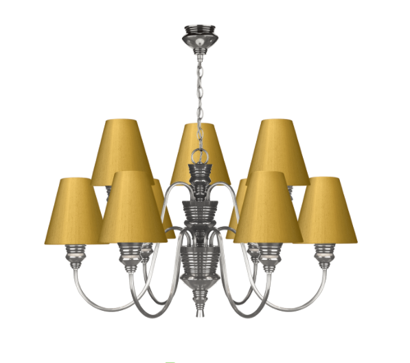 David Hunt Lighting Doreen 9 Light Chandelier Pewter Bespoke Shades