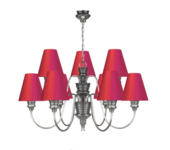 David Hunt Lighting Doreen 9 Light Chandelier Pewter Bespoke Shades