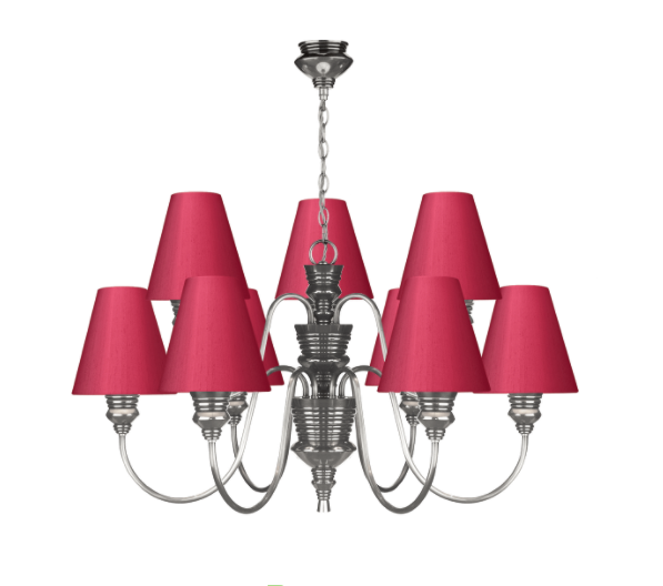 David Hunt Lighting Doreen 9 Light Chandelier Pewter Bespoke Shades