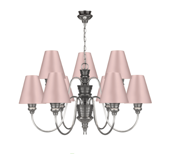 David Hunt Lighting Doreen 9 Light Chandelier Pewter Bespoke Shades