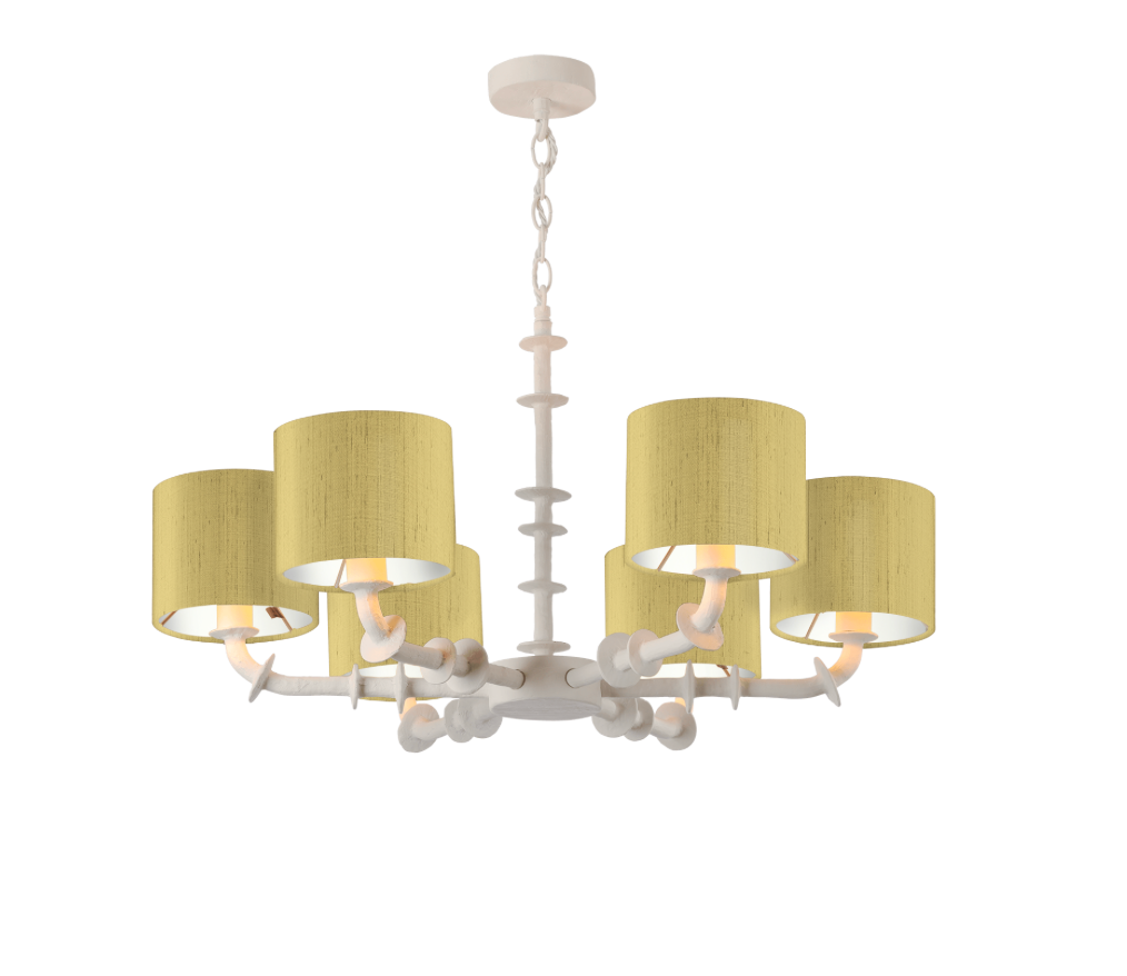 David Hunt Lighting Icarus 6 Light Chalk White with Bespoke Shades