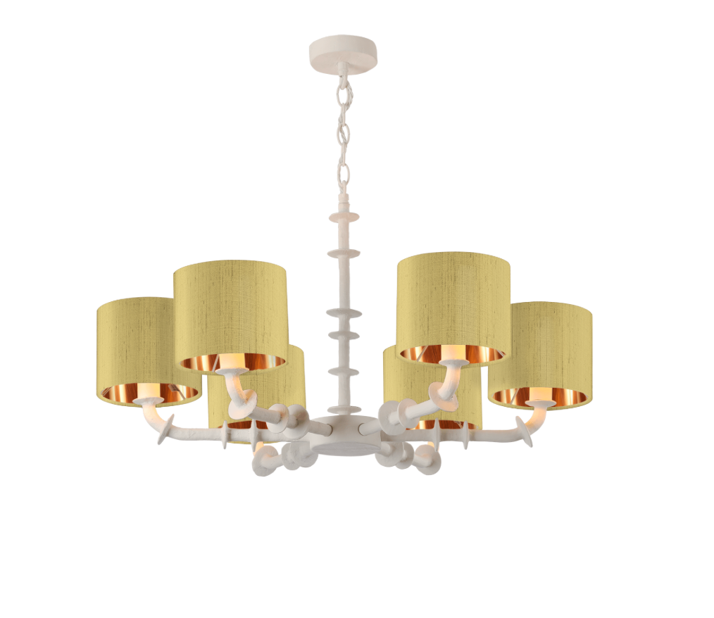 David Hunt Lighting Icarus 6 Light Chalk White with Bespoke Shades