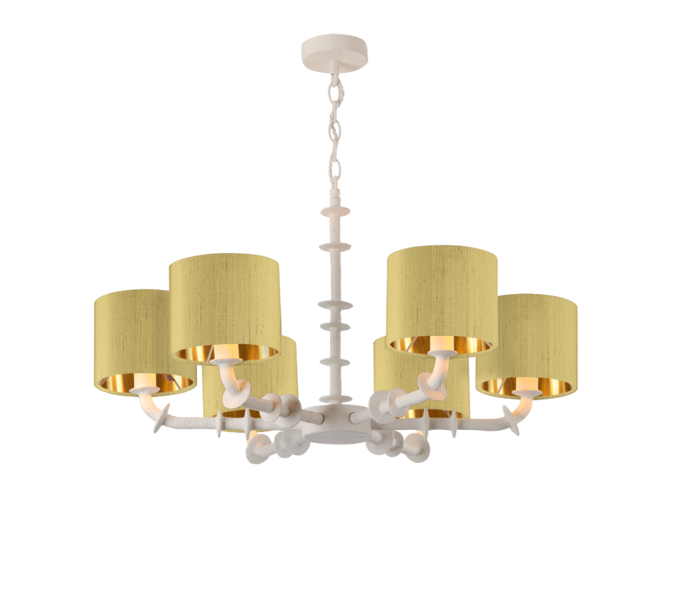 David Hunt Lighting Icarus 6 Light Chalk White with Bespoke Shades