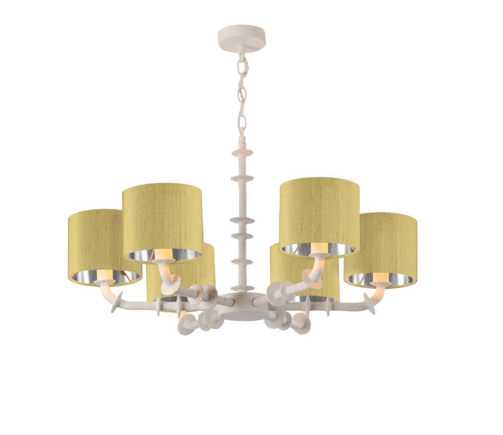 David Hunt Lighting Icarus 6 Light Chalk White with Bespoke Shades