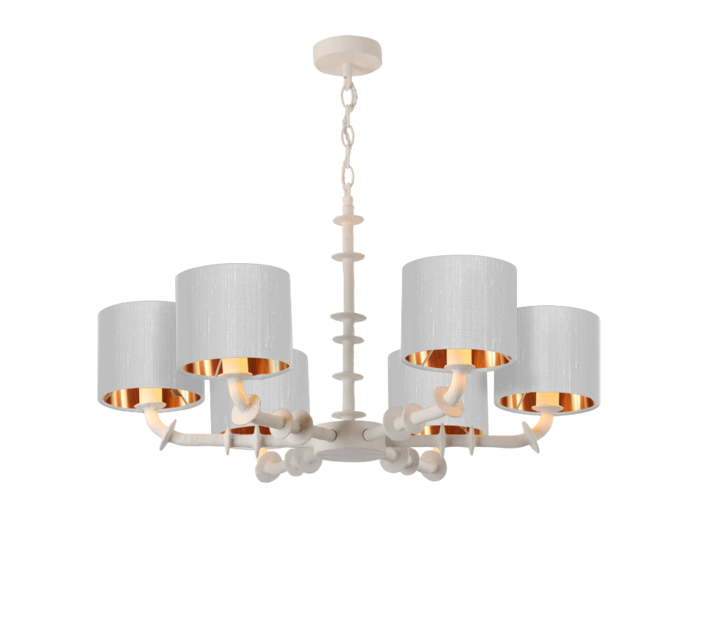 David Hunt Lighting Icarus 6 Light Chalk White with Bespoke Shades