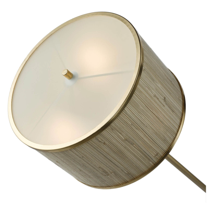 Fenella 3 Light Floor Lamp Gold Leaf and Seagrass