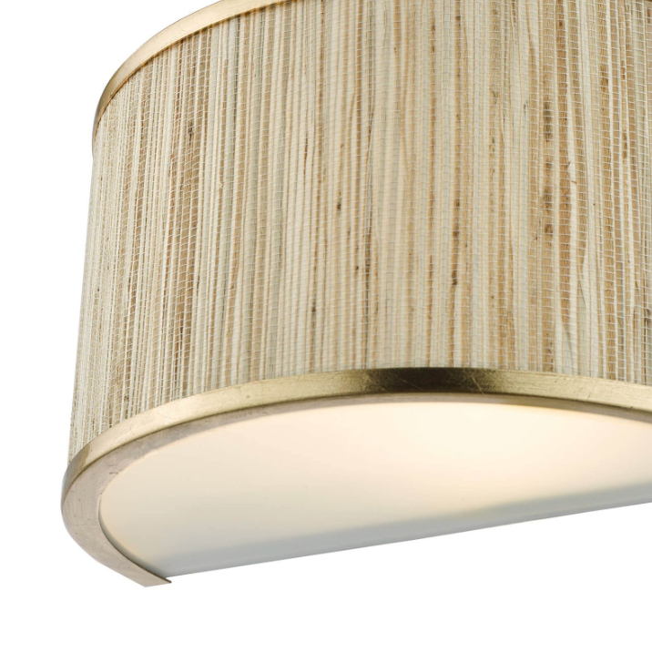 Fenella 2 Light Wall Light Gold Leaf and Seagrass