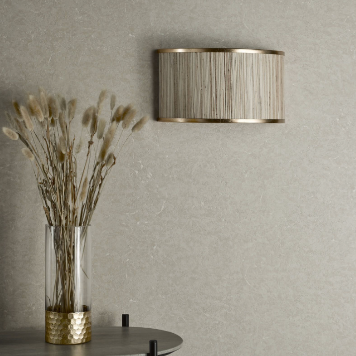 Fenella 2 Light Wall Light Gold Leaf and Seagrass