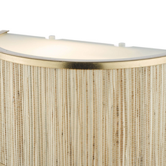 Fenella 2 Light Wall Light Gold Leaf and Seagrass