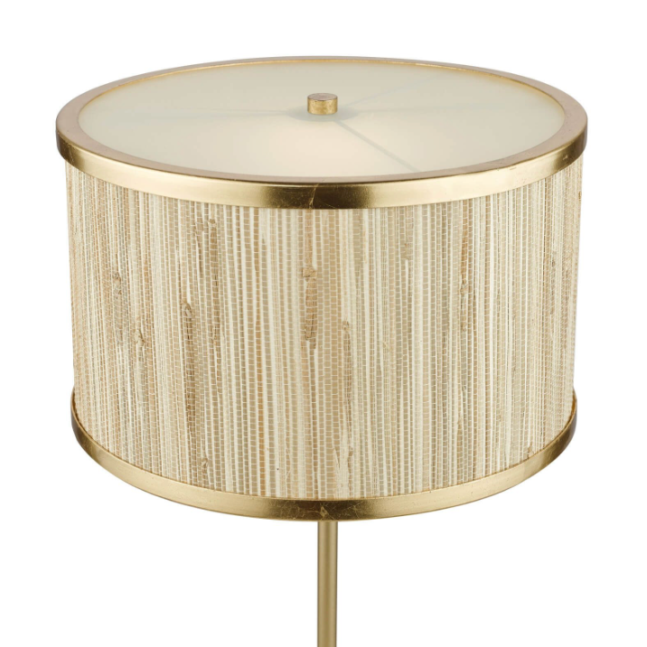 Fenella Table Lamp Gold Leaf With Seagrass Shade