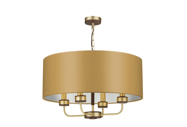 David Hunt Lighting Hunter 4 Light Pendant Brass with Bespoke Shade   HUN0440