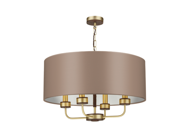 David Hunt Lighting Hunter 4 Light Pendant Brass with Bespoke Shade   HUN0440