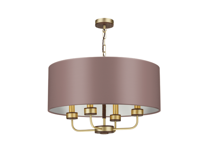 David Hunt Lighting Hunter 4 Light Pendant Brass with Bespoke Shade   HUN0440