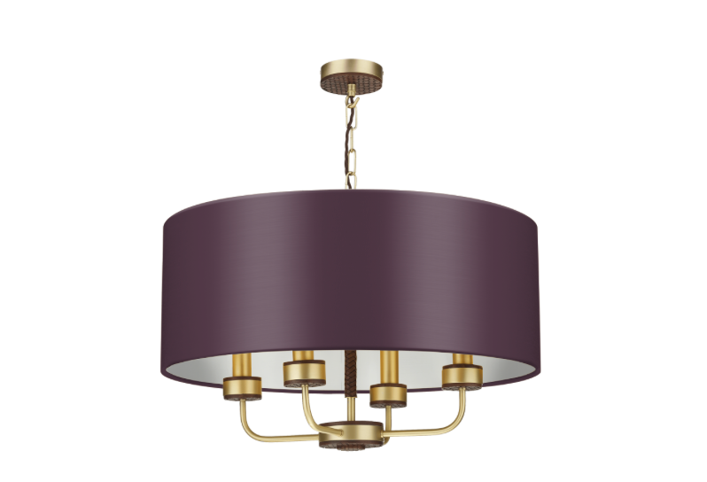 David Hunt Lighting Hunter 4 Light Pendant Brass with Bespoke Shade   HUN0440