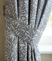 William Morris At Home Original Willow Indigo Blackout Pencil Pleat Curtain