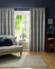 William Morris At Home Original Willow Indigo Blackout Pencil Pleat Curtain