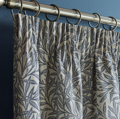 William Morris At Home Original Willow Indigo Blackout Pencil Pleat Curtain