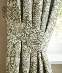 William Morris At Home Sunflower Dark Olive Blackout Pencil Pleat Curtain