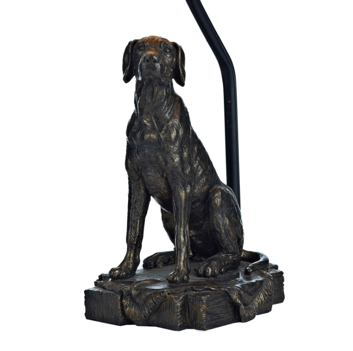 Rover Dog Table Lamp Bronze With Shade