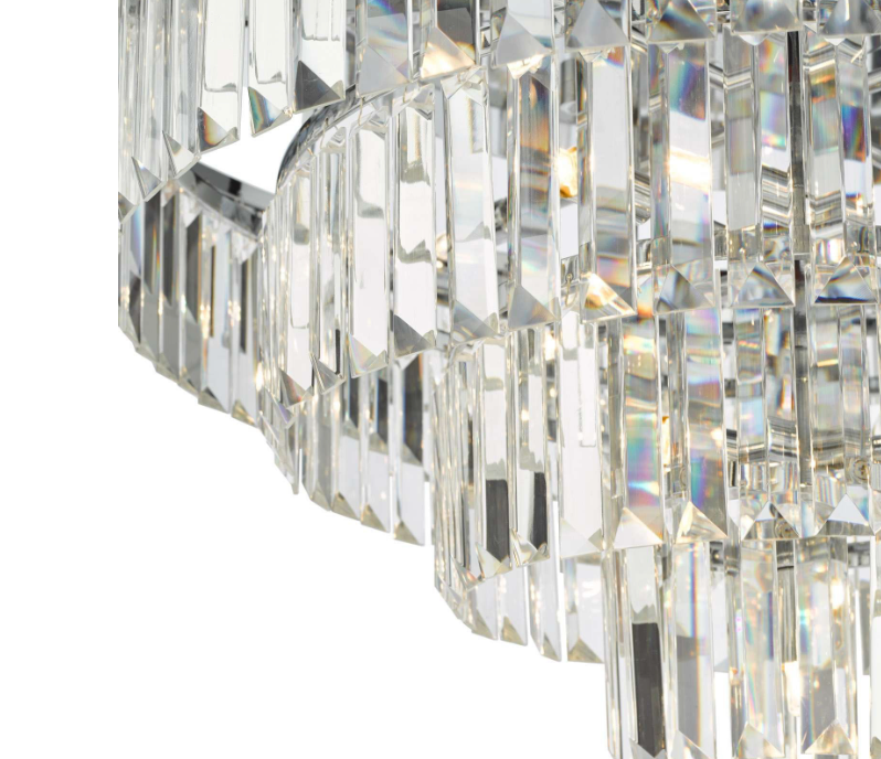 Eulalia 12 Light Flush Polished Chrome Crystal