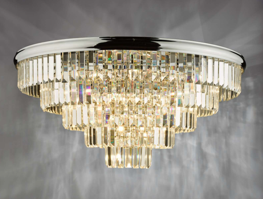 Eulalia 12 Light Flush Polished Chrome Crystal