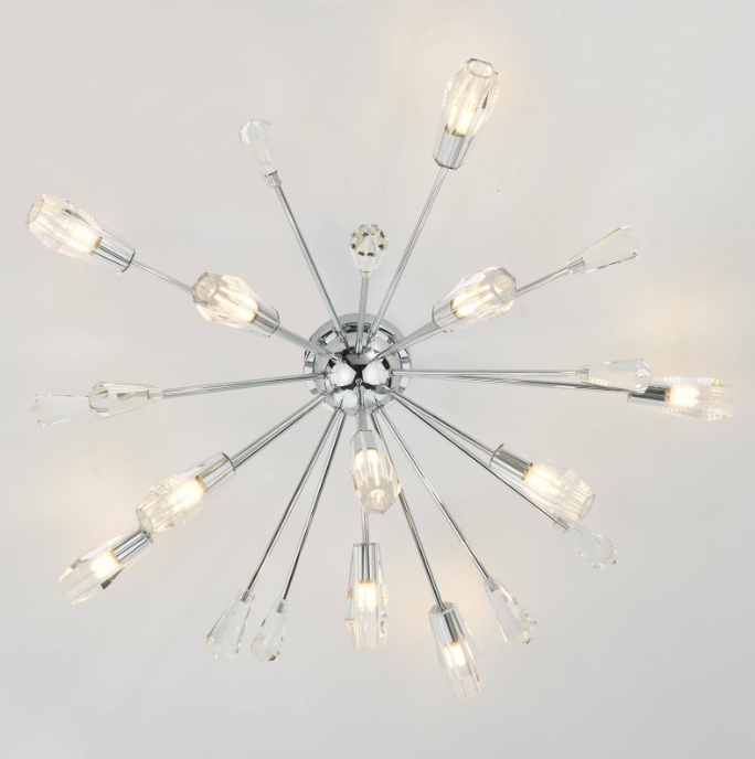 Kalyssa 11 Light Flush Polished Chrome and Glass