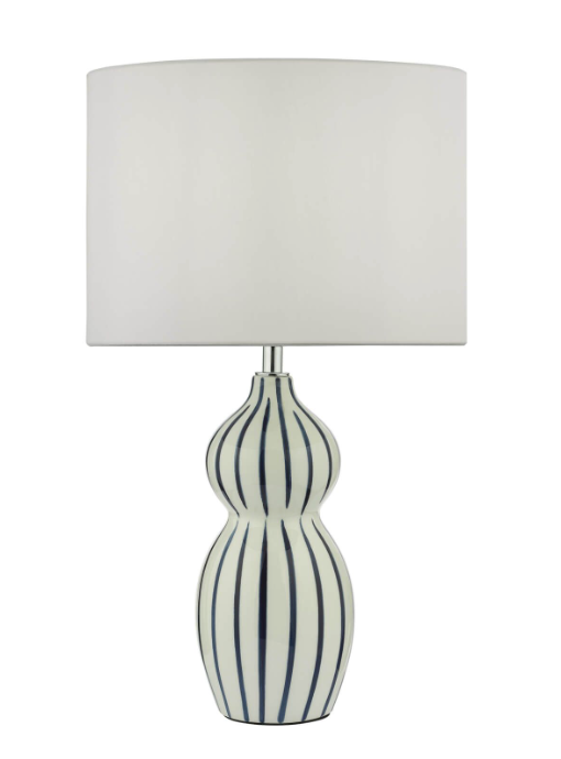 Evie Table Lamp White Ceramic Blue Ceramic Base Only