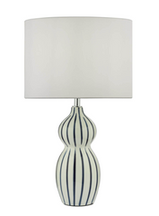 Evie Table Lamp White Ceramic Blue Ceramic Base Only