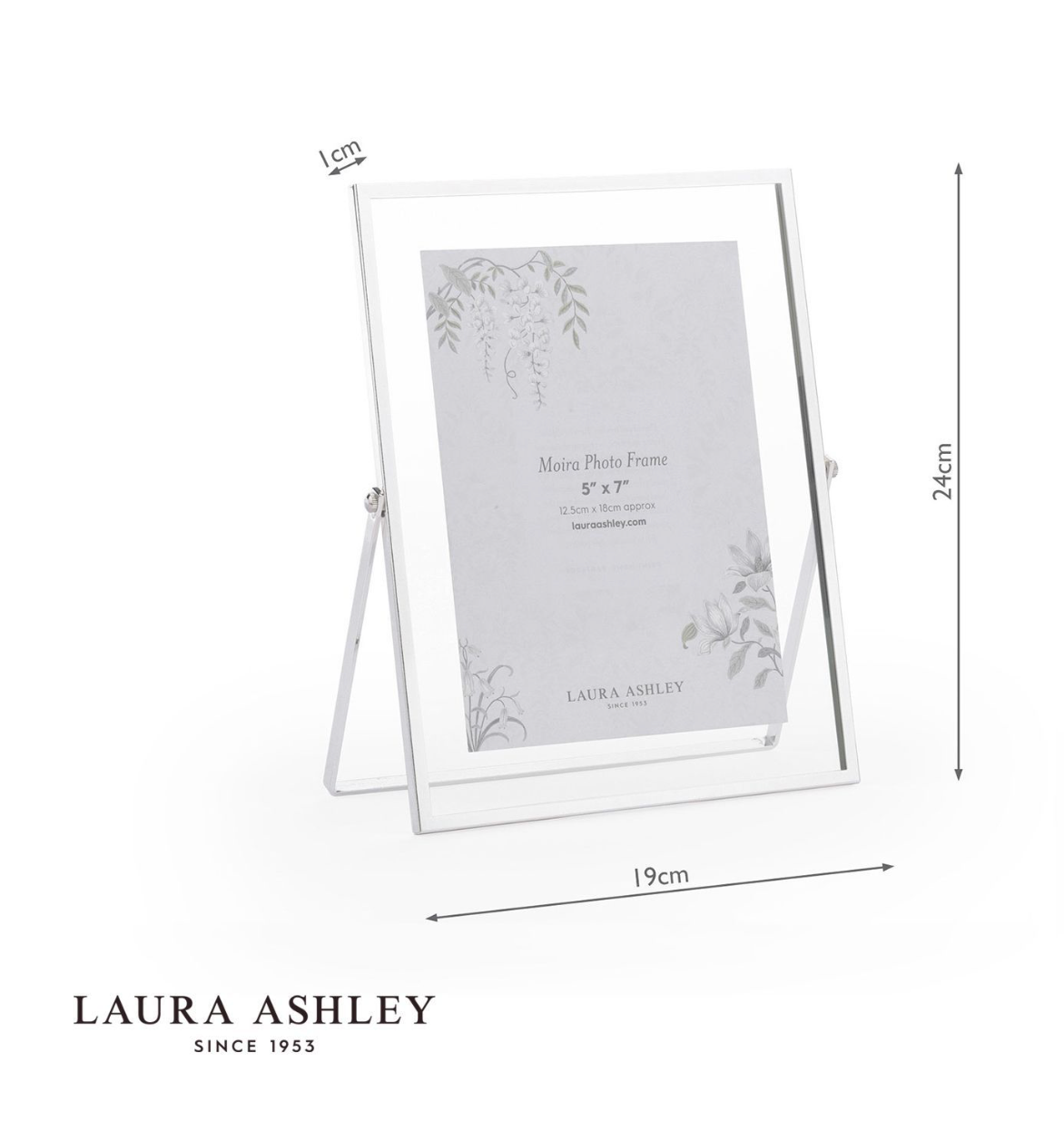 Laura Ashley Moira Photo Frame Silver and Glass 5 x 7