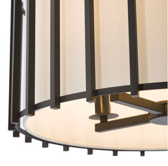 Cagliari 4 Light Pendant Matt Black and Ivory