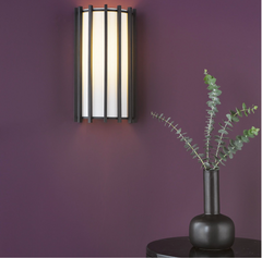 Cagliari Wall Light Matt Black With Ivory Shade