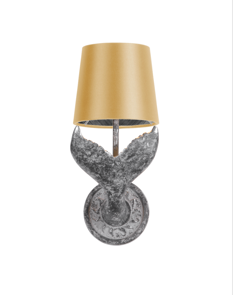 Fluke Wall Light Black/Silver With Bespoke Shade