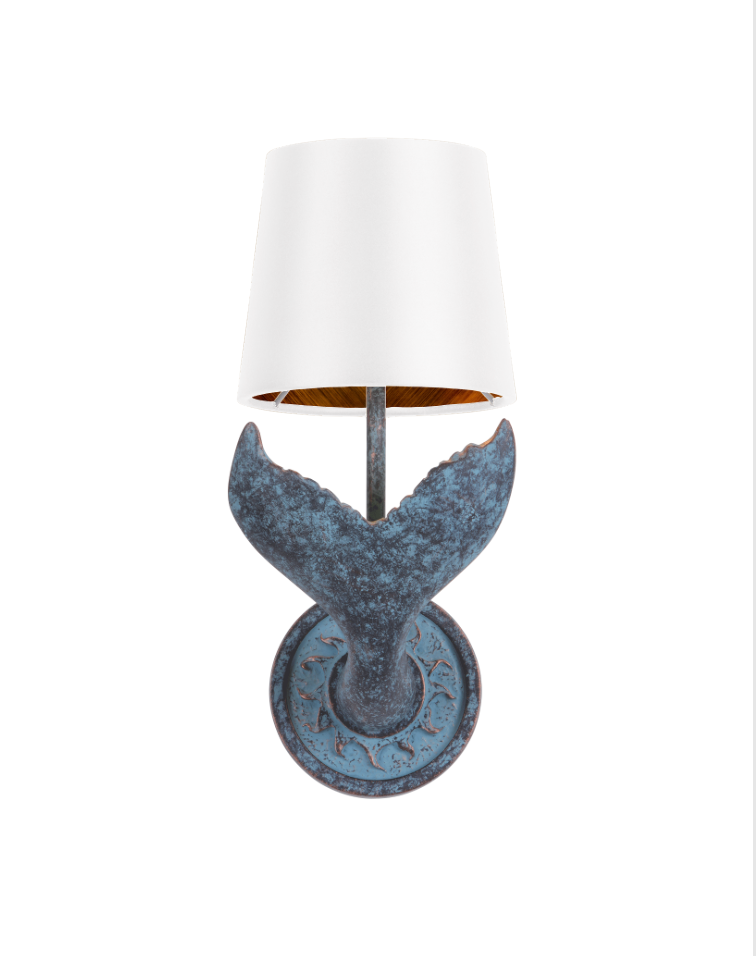 Fluke Wall Light Verdigris With Bespoke Shade