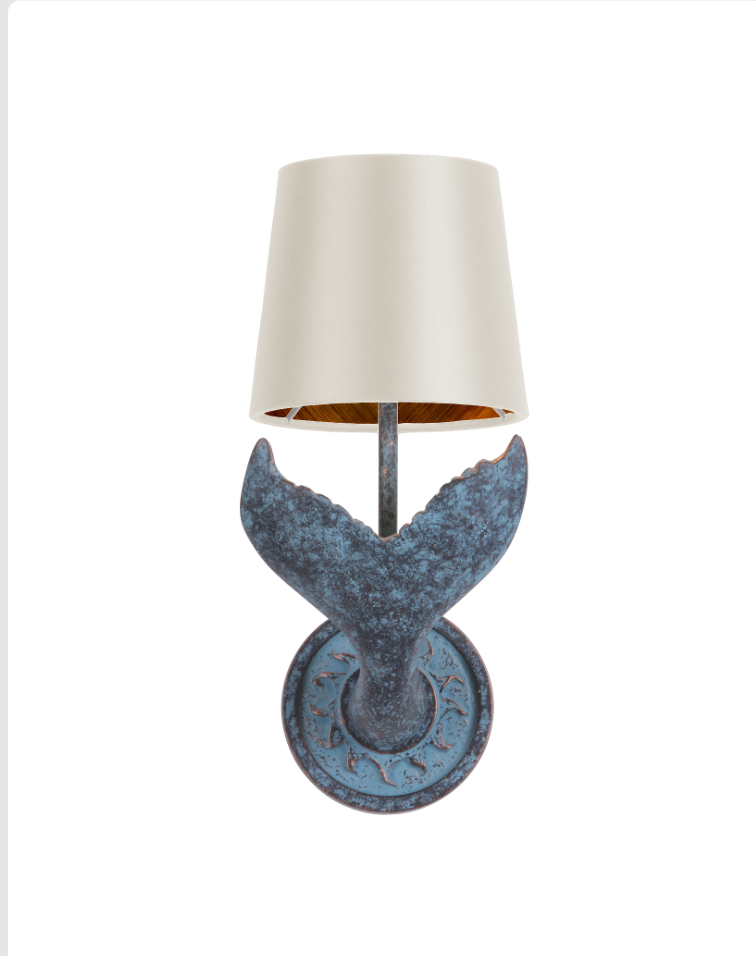 Fluke Wall Light Verdigris With Bespoke Shade