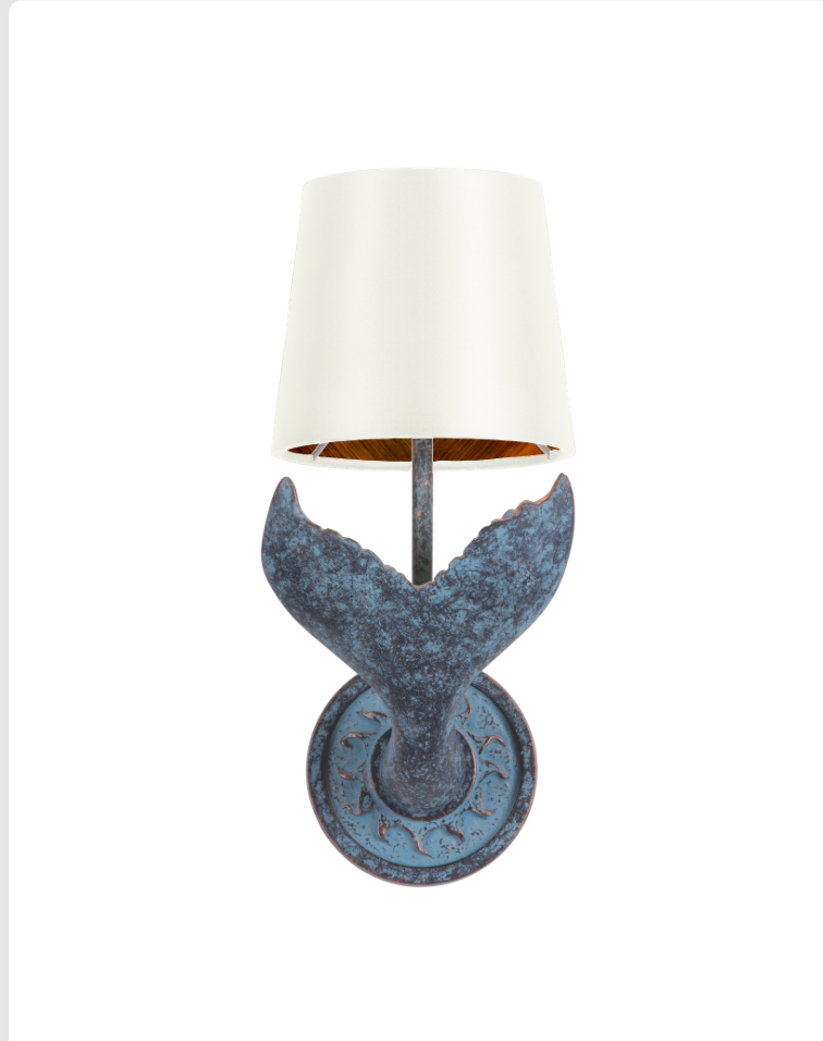 Fluke Wall Light Verdigris With Bespoke Shade