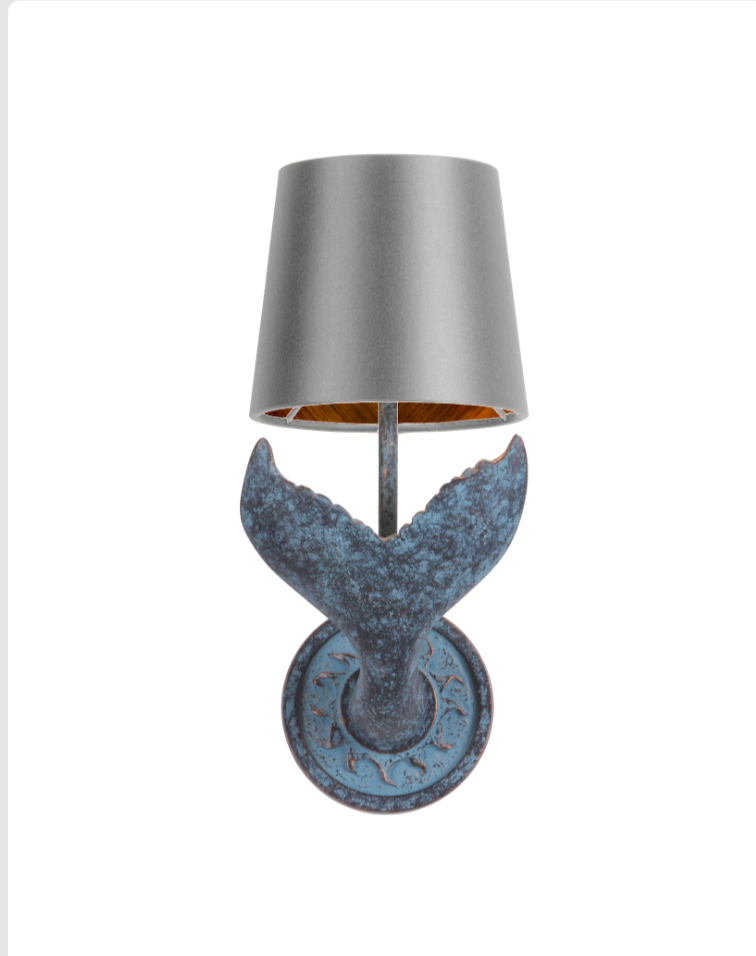 Fluke Wall Light Verdigris With Bespoke Shade