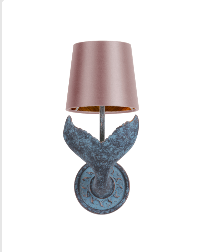 Fluke Wall Light Verdigris With Bespoke Shade