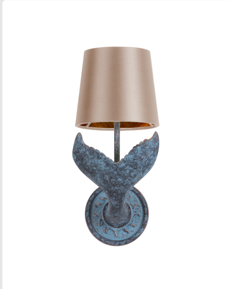 Fluke Wall Light Verdigris With Bespoke Shade