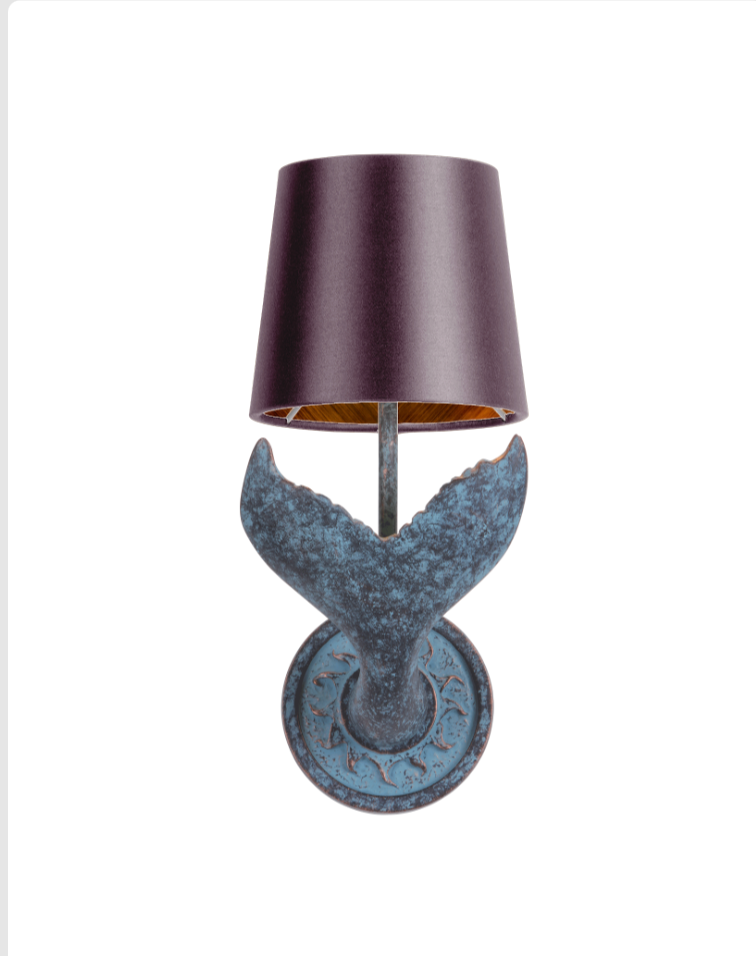 Fluke Wall Light Verdigris With Bespoke Shade