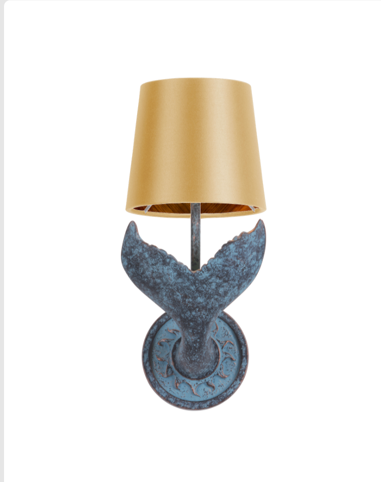 Fluke Wall Light Verdigris With Bespoke Shade